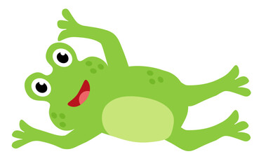 Cute Happy Frog. Children Hand drawn vector flat illustration.