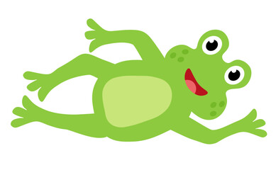 Cute Happy Frog. Children vector flat illustration.