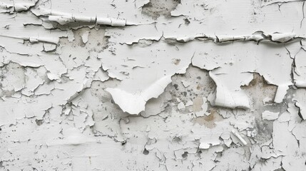 Obraz premium Texture background of a concrete wall with peeling white paint.