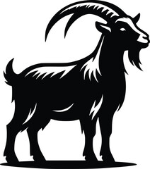 Goat silhouette icon symbol logo black design vector illustration