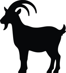 Goat silhouette icon symbol logo black design vector illustration