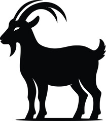 Goat silhouette icon symbol logo black design vector illustration