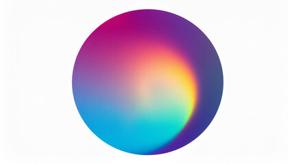 Vibrant Gradient Sphere on White Background. Abstract Pastel Hues of Pink, Blue, and Purple. Soft, Ethereal Glow Minimalistic Design for Modern Art and Tech Themed Projects