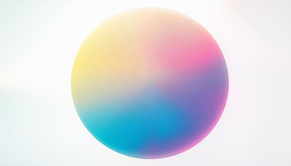 Vibrant Gradient Sphere on White Background. Abstract Pastel Hues of Pink, Blue, and Purple. Soft, Ethereal Glow Minimalistic Design for Modern Art and Tech Themed Projects