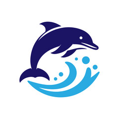 Dolphin jumping vector flat design