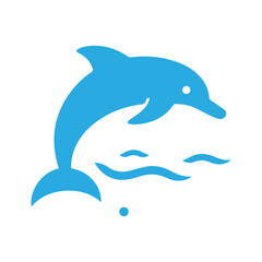 Dolphin jumping vector flat design