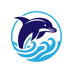 Dolphin jumping vector flat design