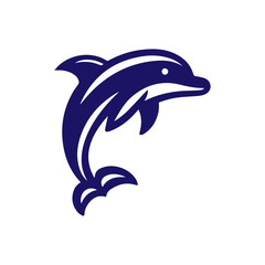 Obraz premium Dolphin jumping vector flat design