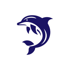 Dolphin jumping vector flat design