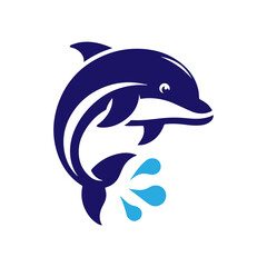 Dolphin jumping vector flat design