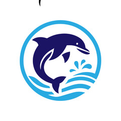 Obraz premium Dolphin jumping vector flat design