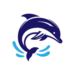 Dolphin jumping vector flat design