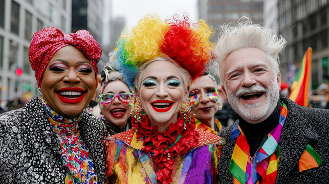 Vibrant Celebration at LGBTQ+ Pride Parade A Joyful Transgender and Drag Queen Individual Embracing Diversity and Inclusion at CSD