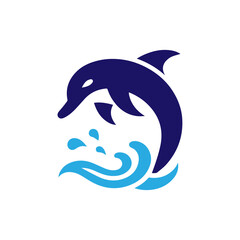Obraz premium Dolphin jumping vector flat design