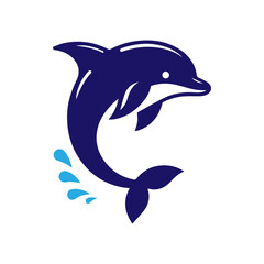 Dolphin jumping vector flat design