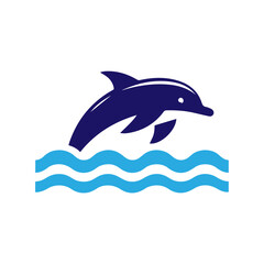 Obraz premium Dolphin jumping vector flat design