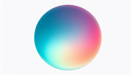 Vibrant Gradient Sphere on White Background. Abstract Pastel Hues of Pink, Blue, and Purple. Soft, Ethereal Glow Minimalistic Design for Modern Art and Tech Themed Projects