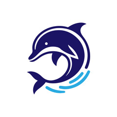 Dolphin jumping vector flat design