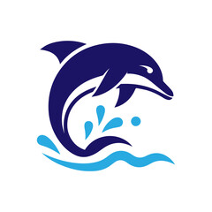 Dolphin jumping vector flat design