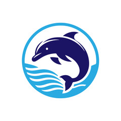 Obraz premium Dolphin jumping vector flat design