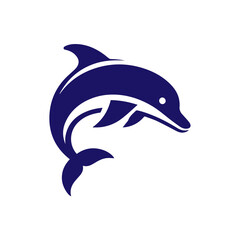 Dolphin jumping vector flat design