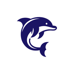 Dolphin jumping vector flat design