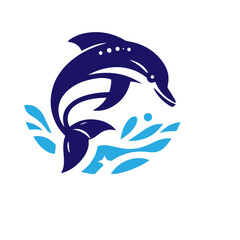 Dolphin jumping vector flat design