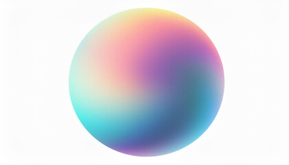 Vibrant Gradient Sphere on White Background. Abstract Pastel Hues of Pink, Blue, and Purple. Soft, Ethereal Glow Minimalistic Design for Modern Art and Tech Themed Projects