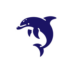 Obraz premium Dolphin jumping vector flat design