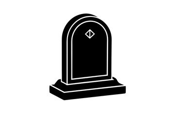  Silhouette vector design of tombstone icon on white background
