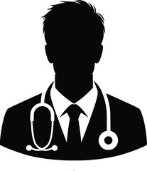 Male and Female doctor silhouette illustration