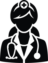Male and Female doctor silhouette illustration