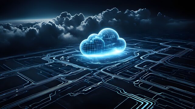 abstract technical schematic diagram abstract imagery on cloud-computing
