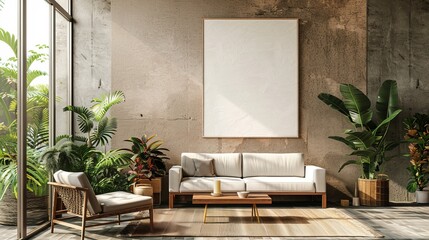  living room with modern garden