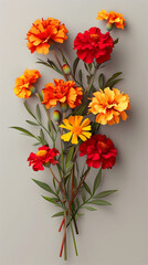 Obraz premium Marigold bouquet on background illustration