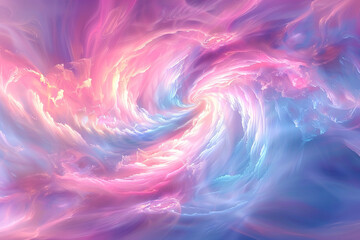 Fototapeta premium Abstract Painting of Pink and Blue Swirls