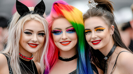 Obraz premium Vibrant Celebration at LGBTQ+ Pride Parade A Joyful Transgender and Drag Queen Individual Embracing Diversity and Inclusion at CSD