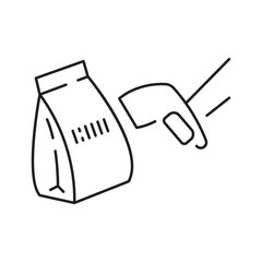 Cashier and Cash register line icon design. Payment service machine sign and symbol