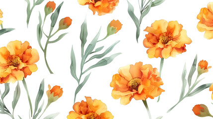 Marigold flower bouquet background illustration