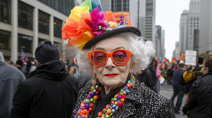 Vibrant Celebration at LGBTQ+ Pride Parade A Joyful Transgender and Drag Queen Individual Embracing Diversity and Inclusion at CSD