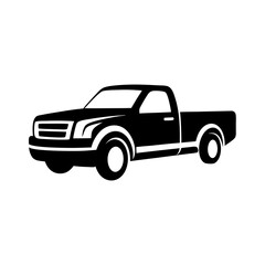 Pickup truck logo design silhouette vector illustration