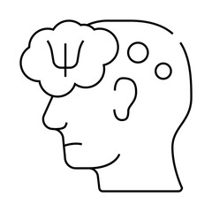 patient thinking about doctor help line icon vector. patient thinking about doctor help sign. isolated contour symbol black illustration