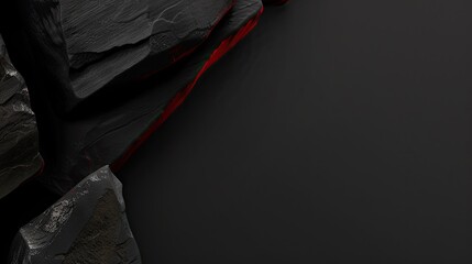 website hero header section, black with red accepts