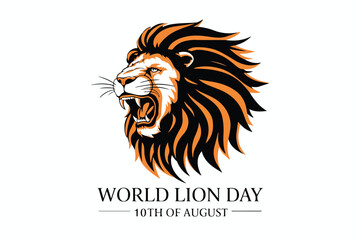 World Lion Day vector illustration