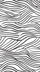 Black and White Background for vertical social media featuring wavy lines in abstract and animal print style. Modern monochrome print in a seamless pattern design, create a repetitive pattern.
