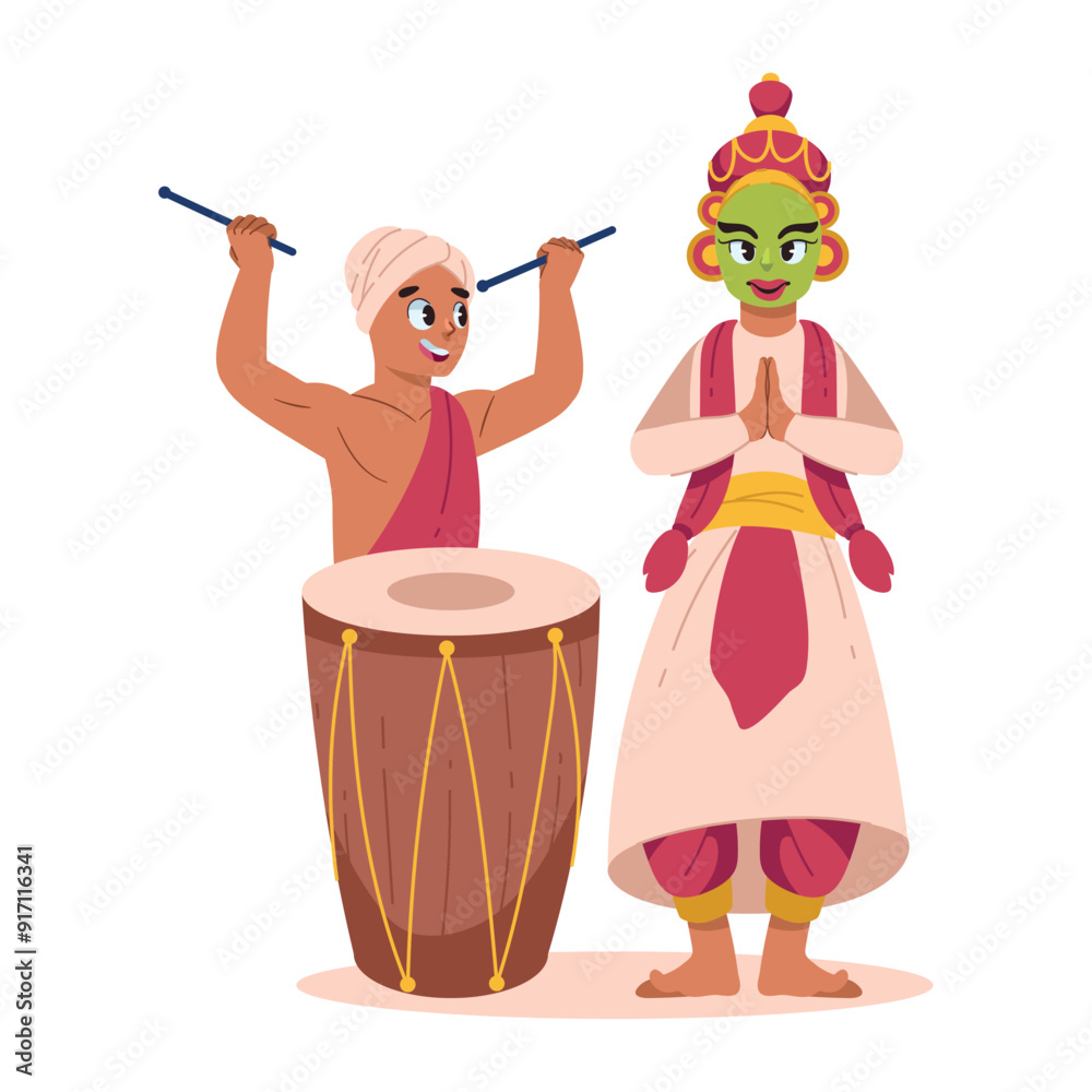 Canvas Prints musicians and onam traditional from kerala