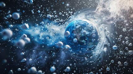 Earth's Ozone Layer: Artistic Representation of Atmospheric Science
