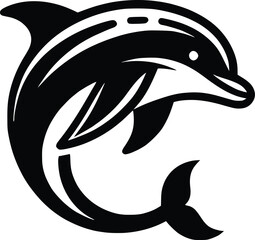 Dolphin silhouette vector design template