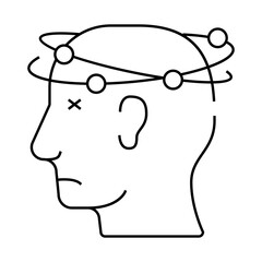 disorientation neurosis line icon vector. disorientation neurosis sign. isolated contour symbol black illustration
