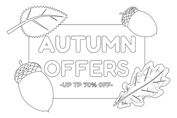 Engaging coloring page featuring acorns and leaves, ideal for fall-themed activities and creative relaxation for all ages.
